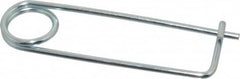 Made in USA - 2-13/16" Usable Length Spring Steel Standard Safety Pin - 4-3/8" OAL, 0.12" Wire Diam, 13/16" Inside Clearance, Zinc-Plated - Caliber Tooling