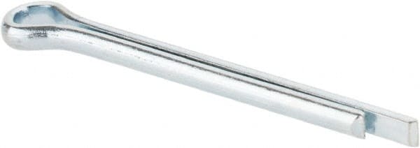 Made in USA - 3/32" Diam x 1" Long Extended Prong Cotter Pin - Grade 2, Zinc-Plated, Steel - Caliber Tooling