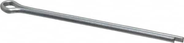 Made in USA - 1/8" Diam x 2-1/2" Long Extended Prong Cotter Pin - Grade 2, Zinc-Plated, Steel - Caliber Tooling