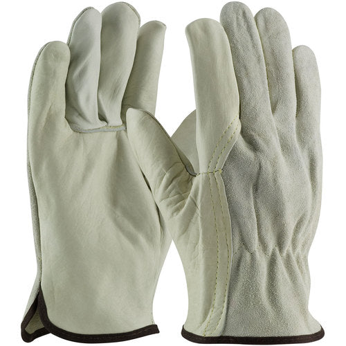 ‎68-162SB/S Leather Drivers Gloves - Top Grain Cowhide Drivers - Reg Grd - Split Bk - Wing Thumb - Kevlar Stitch - Exact Industrial Supply