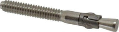 Powers Fasteners - 1/4" Diam, 1/4" Drill, 2-1/4" OAL, 7/8" Min Embedment Wedge Expansion Concrete Anchor - 304 Stainless Steel, Hex Nut Head, Hex Drive, 1-1/4" Thread Length - Caliber Tooling