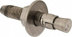 Powers Fasteners - 3/4" Diam, 3/4" Drill, 4-1/4" OAL, Wedge Expansion Concrete Anchor - 304 Stainless Steel, Hex Nut Head, Hex Drive, 2-3/8" Thread Length - Caliber Tooling