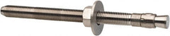 Powers Fasteners - 3/4" Diam, 3/4" Drill, 10" OAL, 1-1/8" Min Embedment Wedge Expansion Concrete Anchor - 304 Stainless Steel, Hex Nut Head, Hex Drive, 8-1/8" Thread Length - Caliber Tooling