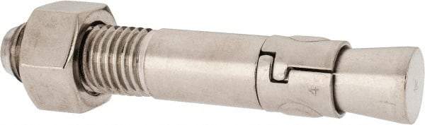 Powers Fasteners - 1" Diam, 1" Drill, 6" OAL, 1-5/8" Min Embedment Wedge Expansion Concrete Anchor - 304 Stainless Steel, Hex Nut Head, Hex Drive, 2-3/8" Thread Length - Caliber Tooling