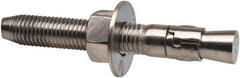 Powers Fasteners - 3/4" Diam, 3/4" Drill, 5-1/2" OAL, 1-1/4" Min Embedment Wedge Expansion Concrete Anchor - 316 Stainless Steel, Hex Nut Head, Hex Drive, 3-5/8" Thread Length - Caliber Tooling