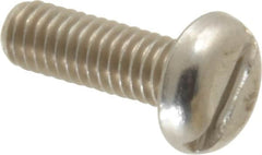 Value Collection - M4x0.70 Metric Coarse, 12mm Length Under Head Slotted Drive Machine Screw - Pan Head, Grade 18-8 Stainless Steel, Uncoated, Without Washer - Caliber Tooling