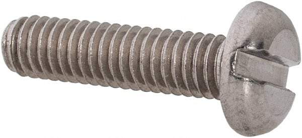 Value Collection - M4x0.70 Metric Coarse, 16mm Length Under Head Slotted Drive Machine Screw - Pan Head, Grade 18-8 Stainless Steel, Uncoated, Without Washer - Caliber Tooling