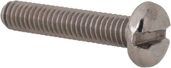 Value Collection - M4x0.70 Metric Coarse, 20mm Length Under Head Slotted Drive Machine Screw - Pan Head, Grade 18-8 Stainless Steel, Uncoated, Without Washer - Caliber Tooling