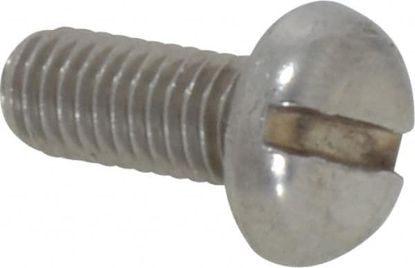 Value Collection - M5x0.80 Metric Coarse, 12mm Length Under Head Slotted Drive Machine Screw - Pan Head, Grade 18-8 Stainless Steel, Uncoated, Without Washer - Caliber Tooling