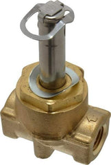 Parker - 1/4" Port, Two Way, Piloted Diaphragm, Brass Solenoid Valve - Normally Closed, 300 Max PSI, NBR Seal - Caliber Tooling