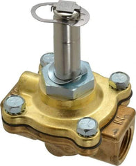 Parker - 1/2" Port, Two Way, Piloted Diaphragm, Brass Solenoid Valve - Normally Closed, 150 Max PSI, NBR Seal - Caliber Tooling