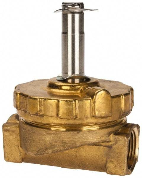 Parker - 3/4" Port, Two Way, Piloted Diaphragm, Brass Solenoid Valve - Normally Closed, 300 Max PSI, NBR Seal - Caliber Tooling