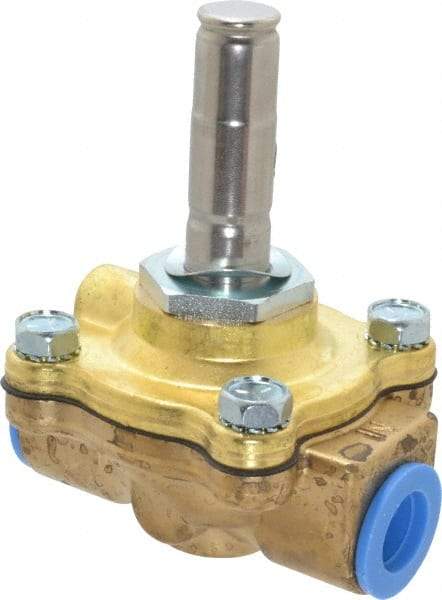 Parker - 3/8" Port, Two Way, Piloted Diaphragm, Brass Solenoid Valve - Normally Open, 150 Max PSI, NBR Seal - Caliber Tooling