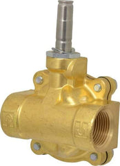 Parker - 1" Port, Two Way, Piloted Diaphragm, Brass Solenoid Valve - Normally Open, 125 Max PSI, NBR Seal - Caliber Tooling