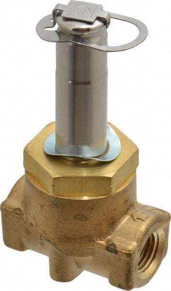 Parker - 1/4" Port, Two Way, Piloted Diaphragm, Brass Solenoid Valve - Normally Closed, 275 Max PSI, NBR Seal - Caliber Tooling