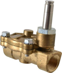 Parker - 3/4" Port, Two Way, Piloted Diaphragm, Brass Solenoid Valve - Normally Closed, 125 Max PSI, NBR Seal - Caliber Tooling