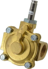 Parker - 1" Port, Two Way, Piloted Diaphragm, Brass Solenoid Valve - Normally Closed, 125 Max PSI, NBR Seal - Caliber Tooling