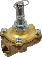 Parker - 1/2" Port, Two Way, Piloted Diaphragm, Brass Solenoid Valve - Normally Open, 125 Max PSI, NBR Seal - Caliber Tooling