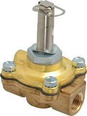 Parker - 3/8" Port, Two Way, Piloted Diaphragm, Brass Solenoid Valve - Normally Closed, 50 Max PSI, EPDM Seal - Caliber Tooling