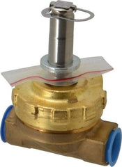 Parker - 1/2" Port, Two Way, Piloted Diaphragm, Brass Solenoid Valve - Normally Closed, 125 Max PSI, PTFE Seal - Caliber Tooling