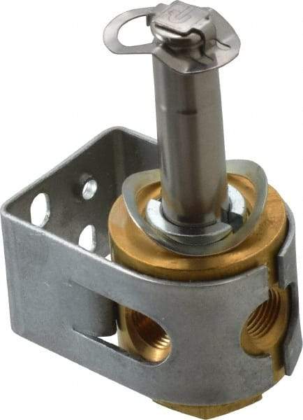 Parker - 1/8" Port, Three Way, Direct Acting, Brass Solenoid Valve - Normally Closed, 100 Max PSI, NBR Seal - Caliber Tooling