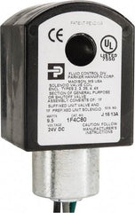 Parker - 24 Volt, 18 Coil Lead Length, Class F, Solenoid Coil - 9.5 Watt, NEMA 4X Enclosure, Use with Parker Skinner Gold Ring Series Valves - Caliber Tooling