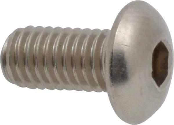 Value Collection - M5x0.80 Metric Coarse Hex Socket Drive, Button Screw - Grade 18-8 Stainless Steel, Fully Threaded, 10mm Length Under Head - Caliber Tooling