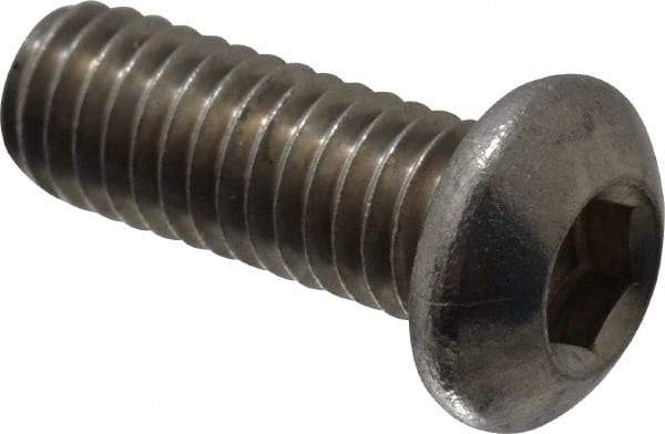 Value Collection - M6x1.00 Metric Coarse Hex Socket Drive, Button Screw - Grade 18-8 Stainless Steel, Fully Threaded, 16mm Length Under Head - Caliber Tooling