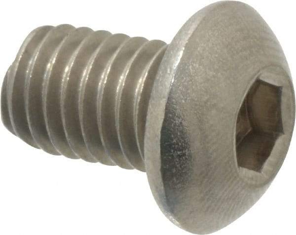 Value Collection - M8x1.25 Metric Coarse Hex Socket Drive, Button Screw - Grade 18-8 Stainless Steel, Fully Threaded, 12mm Length Under Head - Caliber Tooling