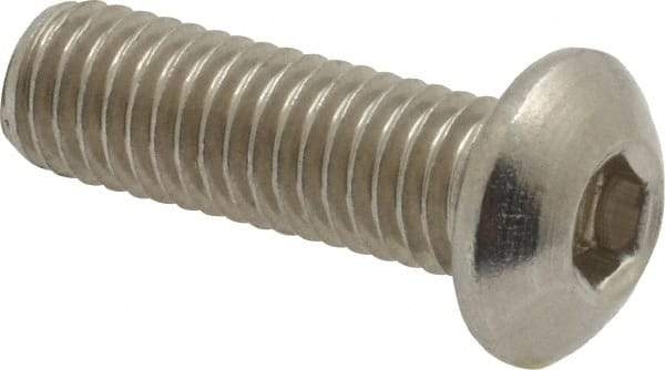 Value Collection - M8x1.25 Metric Coarse Hex Socket Drive, Button Screw - Grade 18-8 Stainless Steel, Fully Threaded, 25mm Length Under Head - Caliber Tooling