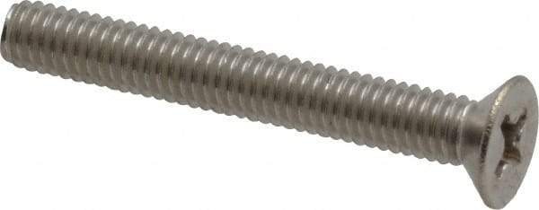 Value Collection - M4x0.70 Metric Coarse, 30mm OAL Phillips Drive Machine Screw - Flat Head, Grade 18-8 Stainless Steel, Uncoated, Without Washer - Caliber Tooling