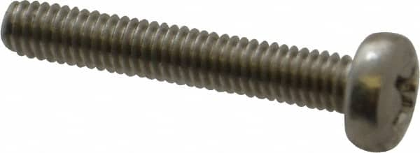 Value Collection - M4x0.70 Metric Coarse, 25mm Length Under Head Phillips Drive Machine Screw - Pan Head, Grade 18-8 Stainless Steel, Uncoated, Without Washer - Caliber Tooling