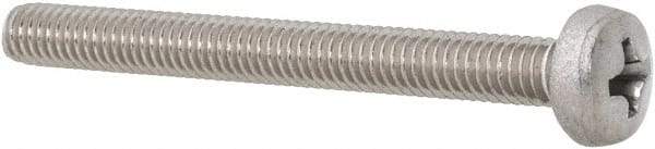 Value Collection - M4x0.70 Metric Coarse, 40mm Length Under Head Phillips Drive Machine Screw - Pan Head, Grade 18-8 Stainless Steel, Uncoated, Without Washer - Caliber Tooling