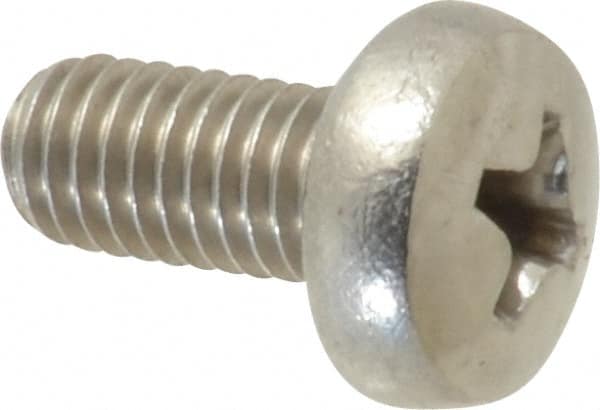 Value Collection - M5x0.80 Metric Coarse, 10mm Length Under Head Phillips Drive Machine Screw - Pan Head, Grade 18-8 Stainless Steel, Uncoated, Without Washer - Caliber Tooling