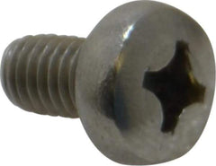 Value Collection - M6x1.00 Metric Coarse, 10mm Length Under Head Phillips Drive Machine Screw - Pan Head, Grade 18-8 Stainless Steel, Uncoated, Without Washer - Caliber Tooling