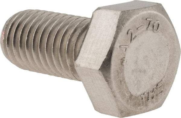 Value Collection - M12x1.75mm Metric Coarse, 25mm Length Under Head Hex Head Cap Screw - Fully Threaded, Grade 18-8 & Austenitic A2 Stainless Steel, 19mm Hex - Caliber Tooling