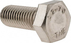 Value Collection - M12x1.75mm Metric Coarse, 30mm Length Under Head Hex Head Cap Screw - Fully Threaded, Grade 18-8 & Austenitic A2 Stainless Steel, 19mm Hex - Caliber Tooling