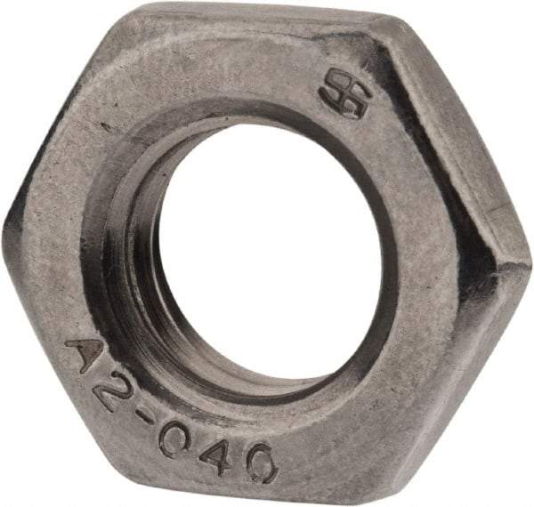 Value Collection - M12x1.75 Metric Coarse Stainless Steel Right Hand Hex Jam Nut - 19mm Across Flats, 6mm High, Uncoated - Caliber Tooling