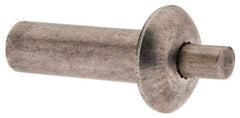 Made in USA - Universal Head Aluminum Alloy Drive Blind Rivet - Stainless Steel Mandrel, 0.297" to 5/16" Grip, 1/4" Head Diam, 0.128" to 0.14" Hole Diam, 0.406" Length Under Head, 1/8" Body Diam - Caliber Tooling