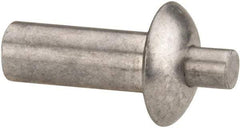 Made in USA - Universal Head Aluminum Alloy Drive Blind Rivet - Aluminum Alloy Mandrel, 0.453" to 1/2" Grip, 1/2" Head Diam, 0.266" to 0.281" Hole Diam, 0.656" Length Under Head, 1/4" Body Diam - Caliber Tooling