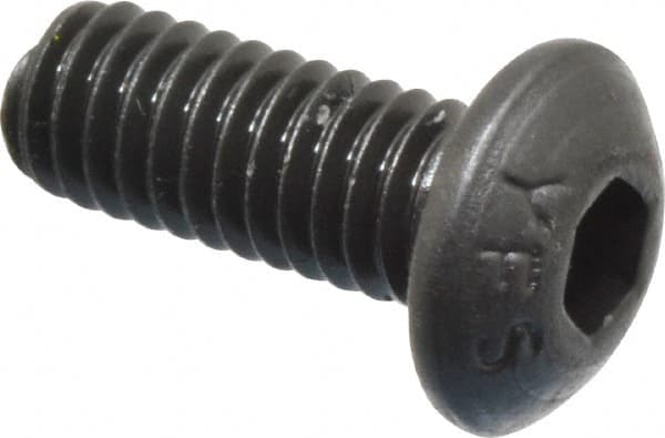 Value Collection - M4x0.70 Metric Coarse Hex Socket Drive, Button Screw - Grade 12.9 Alloy Steel, Black Oxide Finish, Fully Threaded, 10mm Length Under Head - Caliber Tooling