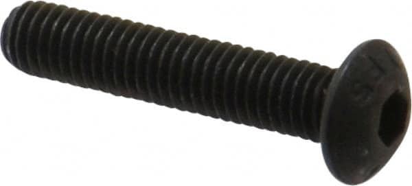 Value Collection - M5x0.80 Metric Coarse Hex Socket Drive, Button Screw - Grade 12.9 Alloy Steel, Black Oxide Finish, Fully Threaded, 25mm Length Under Head - Caliber Tooling