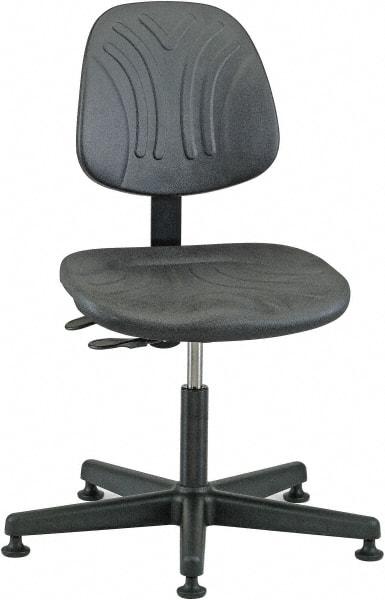 Bevco - 15 to 20" High Adjustable Chair - 23" Wide x 23" Deep, Polyurethane Seat, Black - Caliber Tooling