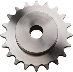 U.S. Tsubaki - 17 Teeth, 3/4" Chain Pitch, Chain Size 60, Plain Bore Sprocket - 3/4" Bore Diam, 4.082" Pitch Diam, 4.46" Outside Diam - Caliber Tooling