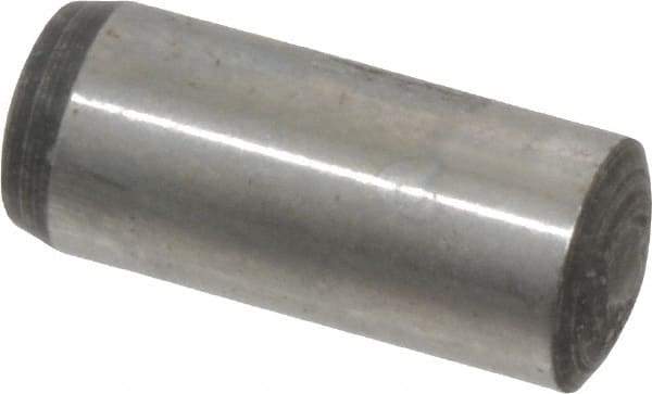 Value Collection - 8mm Diam x 20mm Pin Length Grade 8 Alloy Steel Precision Dowel Pin - Bright Finish, 1 Rounded End - Caliber Tooling