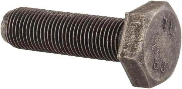 Value Collection - M10x1.00mm Metric Fine, 35mm Length Under Head Hex Head Cap Screw - Fully Threaded, Grade 8.8 Steel, Uncoated, 17mm Hex - Caliber Tooling