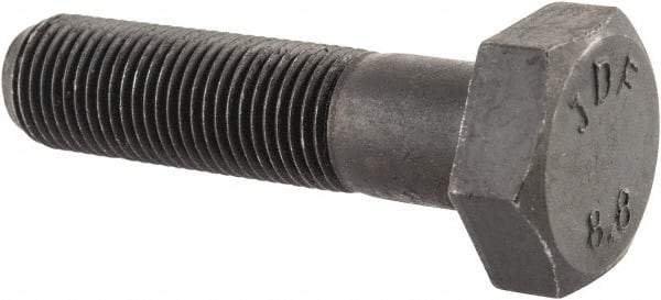 Value Collection - M10x1.00mm Metric Fine, 40mm Length Under Head Hex Head Cap Screw - Partially Threaded, Grade 8.8 Steel, Uncoated, 17mm Hex - Caliber Tooling