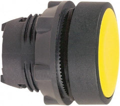 Schneider Electric - 22mm Mount Hole, Flush, Pushbutton Switch Only - Round, Yellow Pushbutton, Nonilluminated, Momentary (MO) - Caliber Tooling