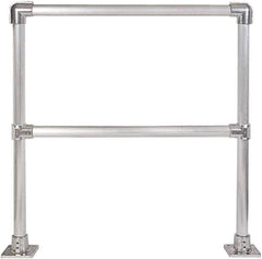 Hollaender - 4' Long x 42" High, Aluminum Straight Railing - 1.9" Pipe, Includes 2 Sub Assembled Posts, 2 Horizontal Rails, Bag with 2 Flanges, Instructions, Assembly Tool - Caliber Tooling