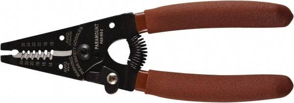 Paramount - 26 to 16 AWG Capacity Wire Stripper - 6" OAL, Plastic Dipped Handle - Caliber Tooling